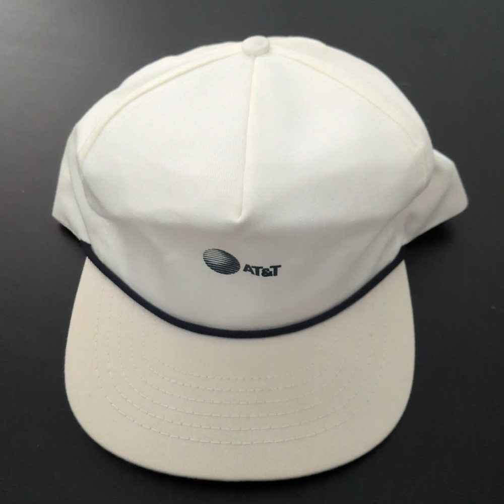 Vintage AT&T Snapback Trucker Hat Rope Cap White OSFM StyleMaster USA